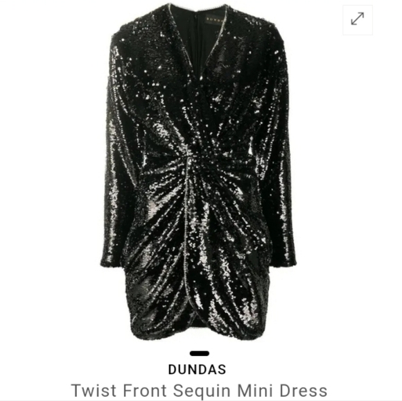 DUNDAS Revolve Twist Front Sequin Rhinestone Cocktail Party Dress - Picture 7 of 15